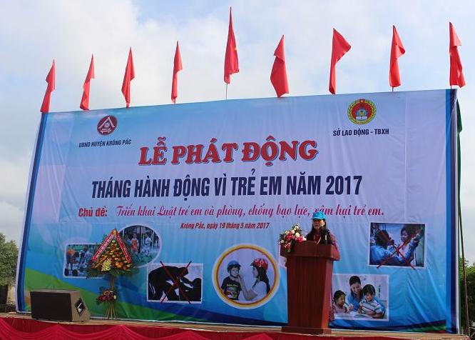 HƯỞNG ỨNG LỄ PHÁT ĐỘNG ĐIỂM THÁNG HÀNH ĐỘNG VÌ TRẺ EM NĂM 2017 TẠI HUYỆN KRÔNG PẮK